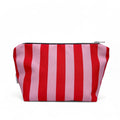 Borsa porta trucchi a righe rosa/rosso
