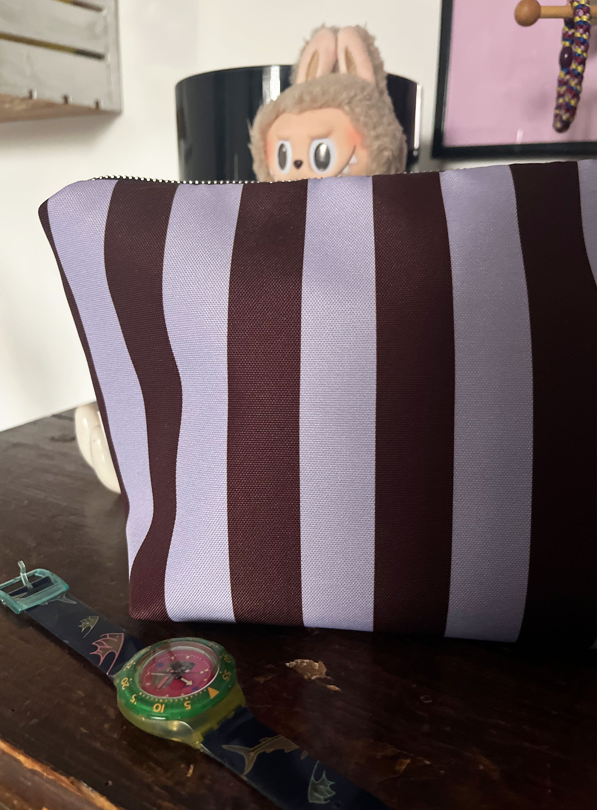 Beauty case lilla e melanzana