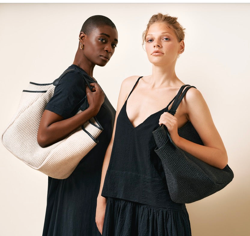 Prevendita Biggie rafia e manici cuoio