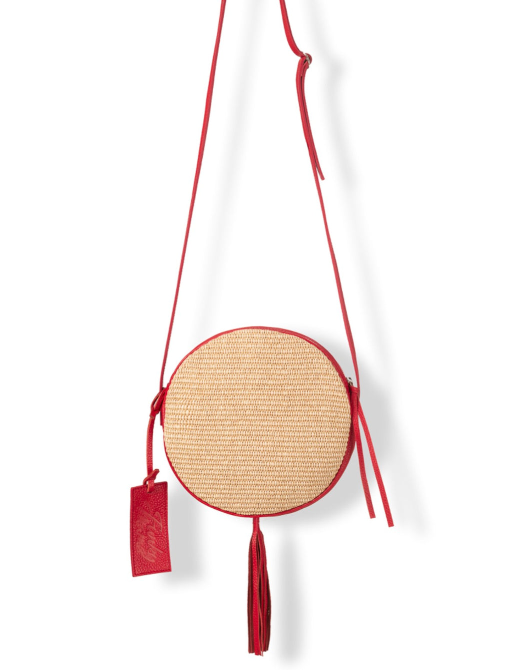 Pearl pelle rossa e rafia