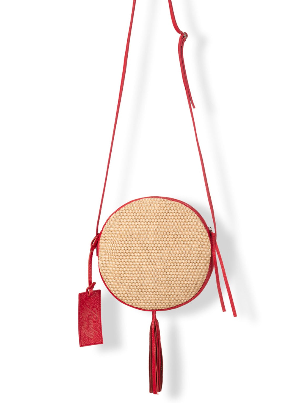 Pearl pelle rossa e rafia