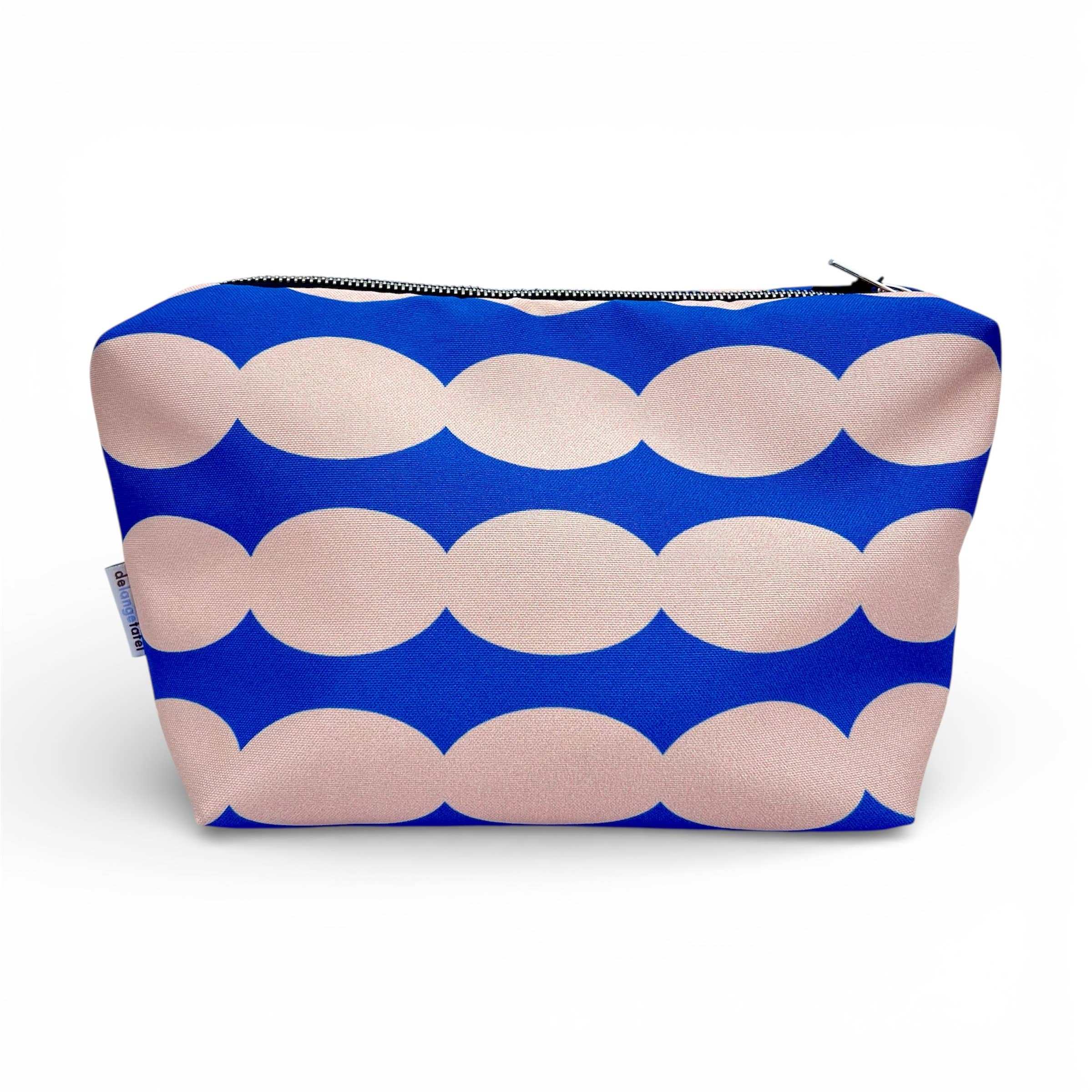 Astuccio da toilette · Onde blu/pesca